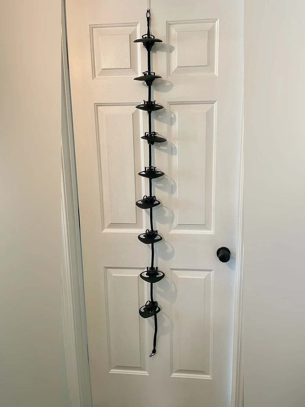 Over-the-Door Cap Rack System – 9 Adjustable Hat Clips – Black